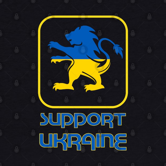 Ukrainian Heraldic Lion. Support Ukraine. by Hermz Designs